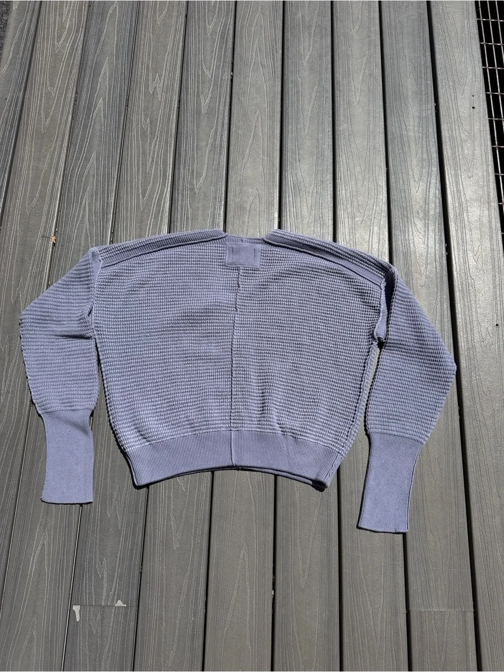 Free People Purple Ribbed Knot Deep V-Neck Sweater